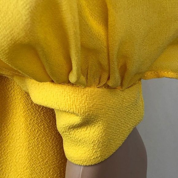 Trina Turk Yellow Puff Sleeve Sheath Dress - Picture 9 of 16